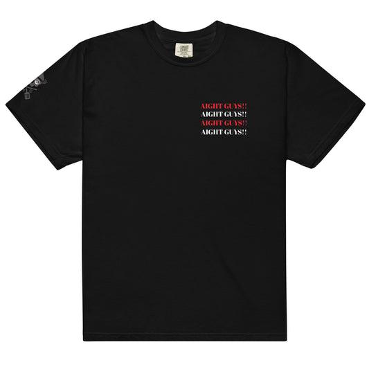Black and White "AIGHT GUYS!!" Print Shirt